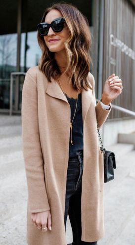 a collarless sweater