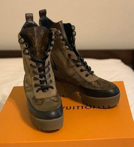 WMNS) LOUIS VUITTON Laureate boots 'Brown yellow' 1A5NO9 - KICKS CREW