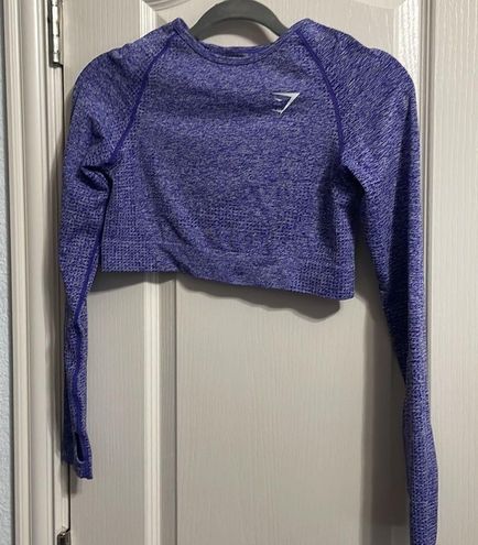 Gymshark Vital Seamless Long Sleeve Crop in Purple Marl Size L