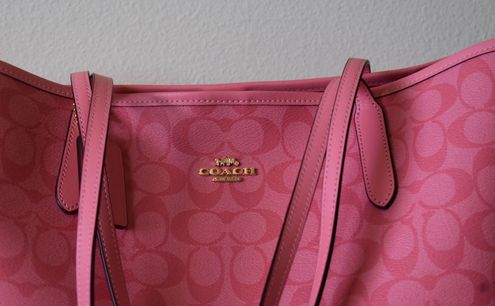 Pink Lemonade Signature Coated Canvas City Tote Shoulder Handbag