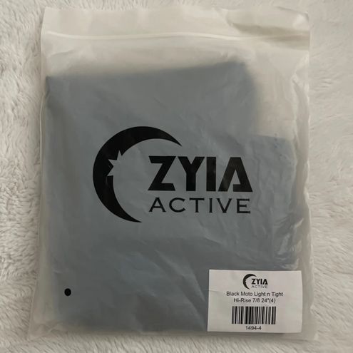 Zyia Black Moto Light n Tight Hi-Rise 7/8 24, Large (8-10) - $70 New With  Tags - From Kat
