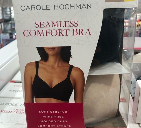 CAROLE HOCHMAN Seamless Comfort Bra Wire Free Molded Cups Comfort Straps