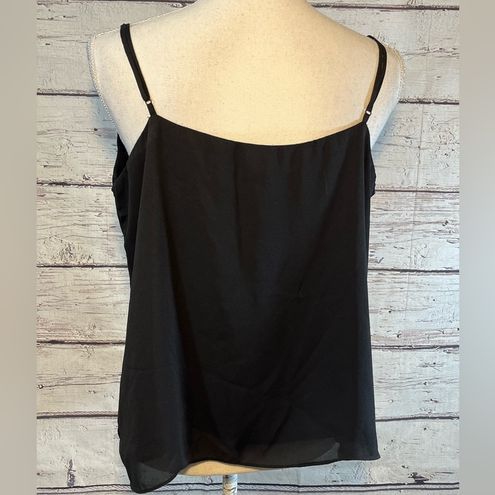 Socialite Cami Top Black w Eyelash Lace Trim-XL - $17 - From Rene