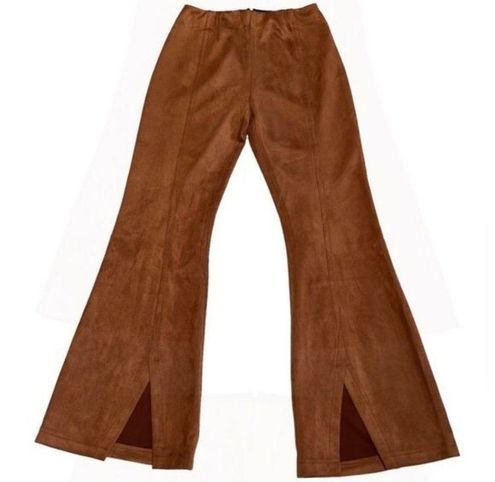 Free People + CRVY Real Deal Vegan Suede Flare Pants