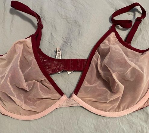 Victoria's Secret Body by Victoria Red Lace Unlined Plunge Bra Size