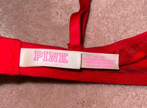 PINK - Victoria's Secret VS PINK “Wear Everywhere Super Push Up” NWOT Red  Size 32 B - $25 - From Abby