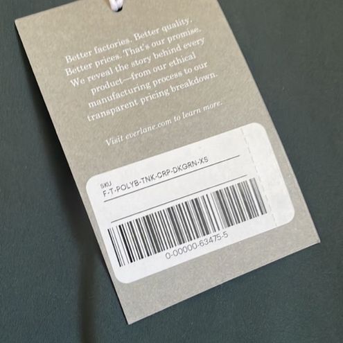 Everlane Dark Green Perform Shelf Bra Tank Top size XS Dri Fit Workout Top  NWT - $22 New With Tags - From Marilyn