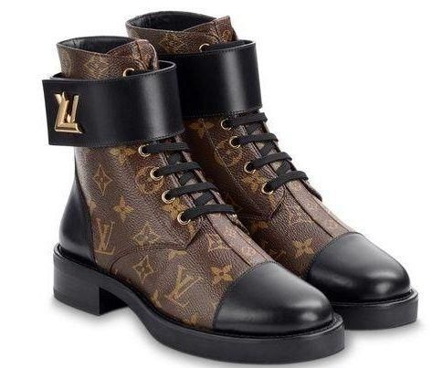 Louis Vuitton Brown Leather and Monogram Canvas Wonderland Flat