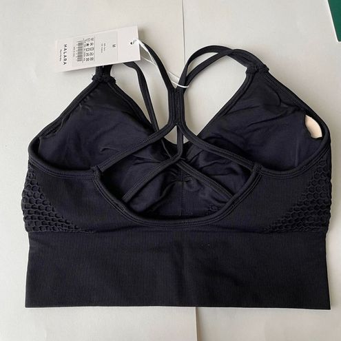 Halara Seamless Flow Ruched Sports Bra Tank in Black Size Medium