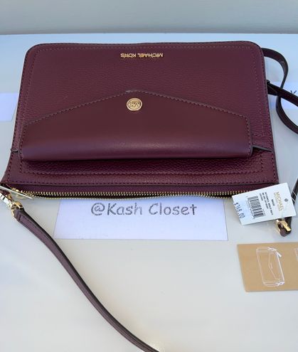 Michael Kors Maisie Medium Pebbled Leather 3-in-1 Crossbody Bag - Merlot