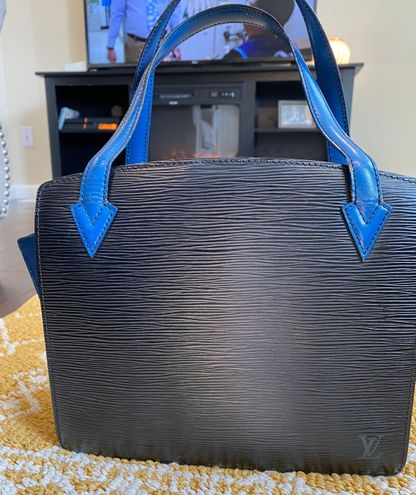 Vintage LOUIS VUITTON Black/Blue Epi Leather Varenne Tote Bag