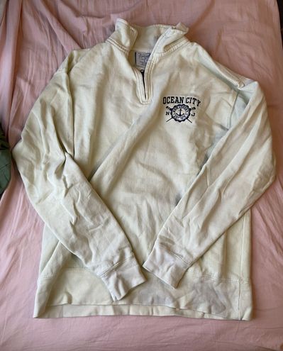 Vintage Ocean City Pink Quarter Zip Sweatshirt Mens