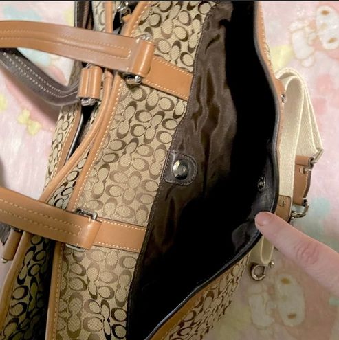 Coach Signature Stripe Multifunction Baby Diaper School Travel Tote Bag New