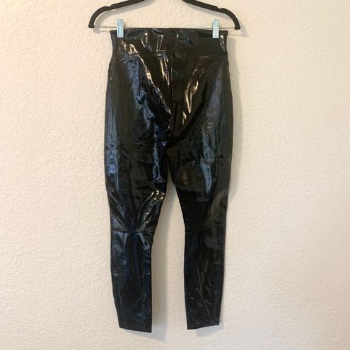 Spanx Faux Patent Leather Shiny High Rise Leggings in Classic Black Size SP  - $55 - From Alex