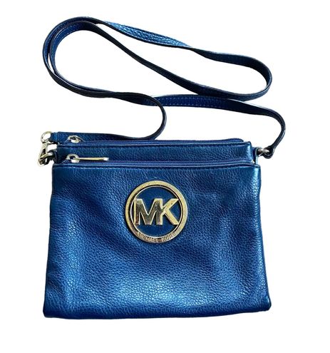 Michael Kors Women's Small Blue Pebble Leather Multi Pocket