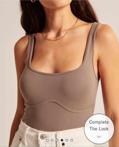 Abercrombie u0026 Fitch Seamless Fabric Corset Squareneck Tank Brown Size M -  $28 New With Tags - From Helena