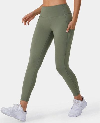 Halara Olive Green Reflective High Waisted Functional Pocket Run Leggings  Large - $28 New With Tags - From Four