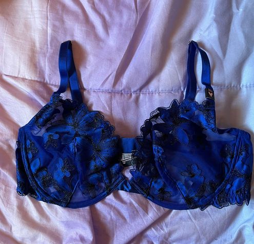 Victoria's Secret Floral Unlined Bra 38d Blue Size 38 D - $71 New With Tags  - From Amanda