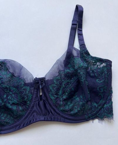 Wacoal Center Stage Lace & Satin Bra size US 32D Blue - $35 - From Fatima