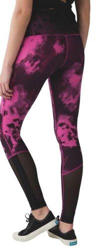 Lululemon Sweaty Endeavor Tight-Blooming Pixie Raspberry Black