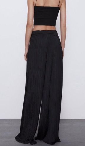 Pleated Palazzo Pants Navy Blue – Kadriye Baştürk Global