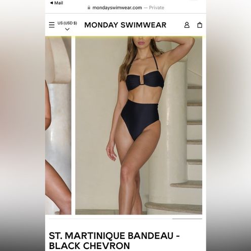 St. Martinique Bandeau - Black – Monday Swimwear