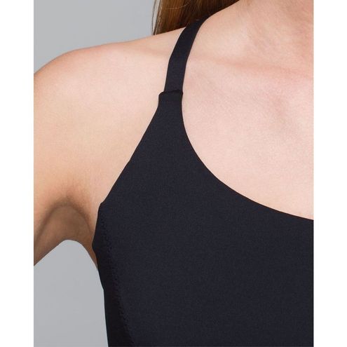 Lululemon Yeah Yoga Tank Criss Cross Straps Black Built in Shelf Bra Size 4