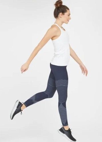 As Is Spanx Look At Me Now Seamless Moto Leggings- Indigo Sky 