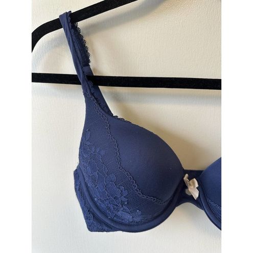 Victoria's Secret Body By Victoria Perfect Shape Blue Lace Bra Size