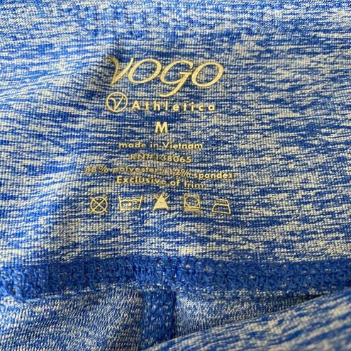 Vogo Athletica Leggings Women Medium Heather Blue Mesh Cropped