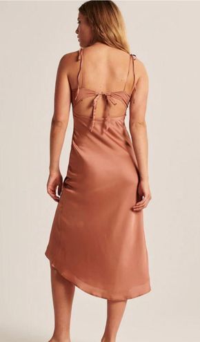 Fitch A☀F tie back satin midi dress ...