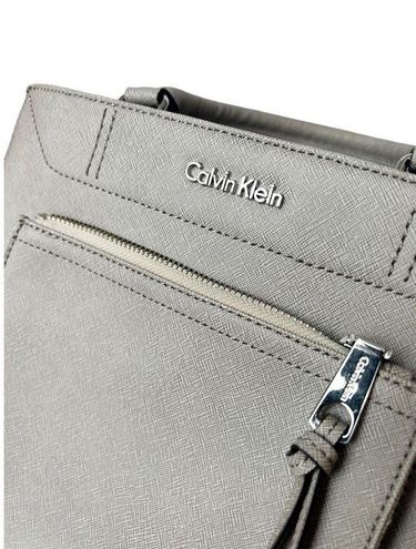 Calvin Klein genuine saffiano leather tote, color smoke gray - $36 - From  Lynne