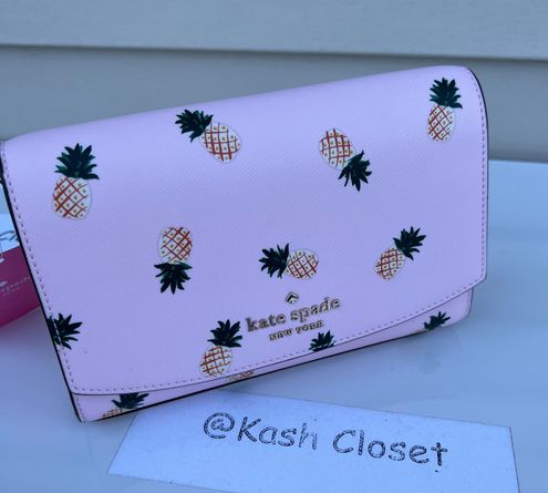 Kate Spade Staci Pineapple Printed Small Flap Crossbody Pink Multi 