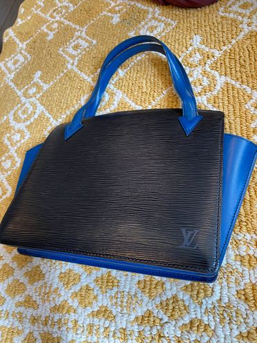 Auth LOUIS VUITTON Epi Leather Black and Blue Hand Bag Purse Varenne