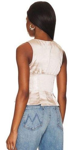 MORE TO COME Mina Bustier Top in Taupe