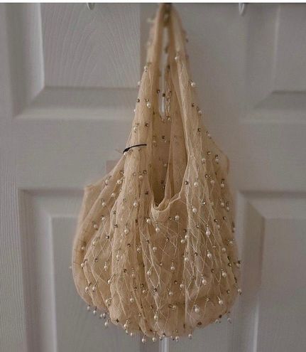 Zara, Bags, Zara Organza Pearl Bucket Bag