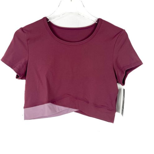 Halara NWT Cloudful Round Neck Crossover Color Block Cropped Sports Top  Large L - $23 New With Tags - From Laura