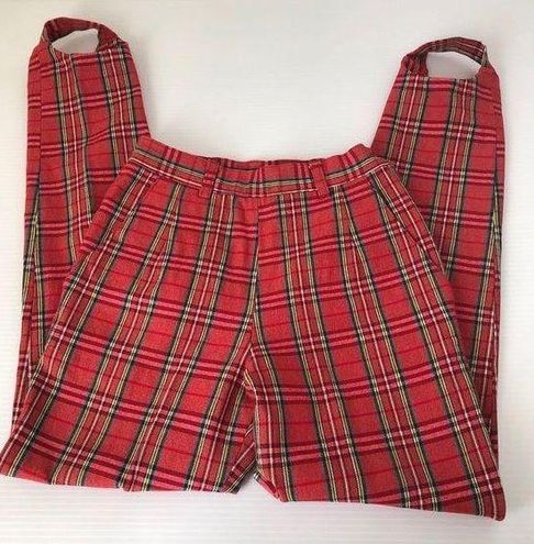 Red Plaid Stirrup Pants