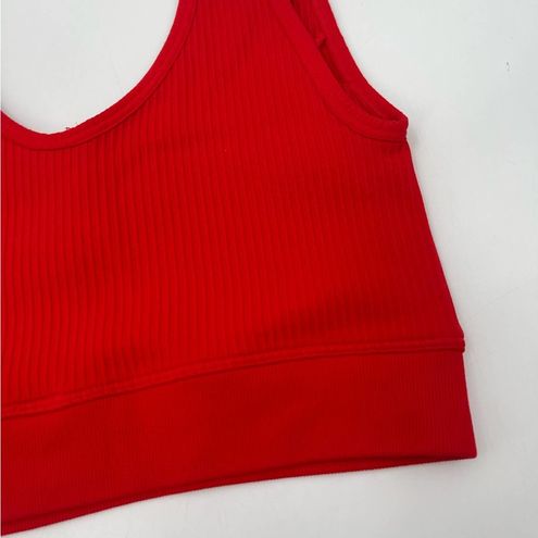 Bombshell sportswear NEW Sports Bra Medium Seamless Snap Button Ribbed Red  NWOT - $50 - From Leigh