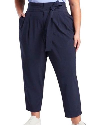 Athleta Skyline Pant II Sz 20 Navy Blue High Rise Belted Travel