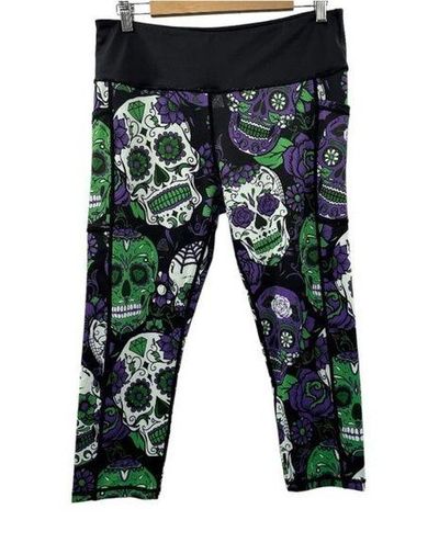 Constantly Varied Gear CVG Day of The Dead Skull Capri Crossfit Leggings Sz  XL - $63 - From Amber