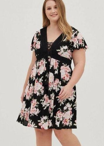 Torrid Mini Gauze Lace-Up Skater Dress Size 3X - $41 - From Candice