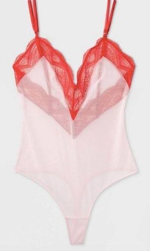 New Spanx RED HOT M Lace Panty Bodysuit 10187R Pink India