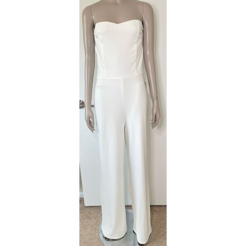 Edith White Strapless Jumpsuit