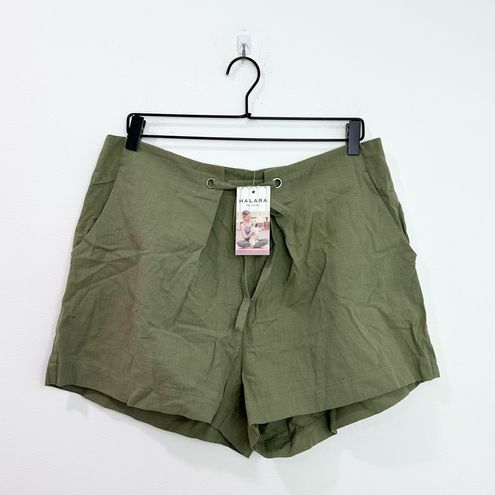 Halara High Waisted Drawstring Plicated Casual Cotton Shorts Loden Green  Size XL - $24 New With Tags - From Ana