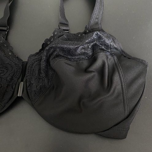 Glamorise Elegance Underwire Bra 42D Black Wide Strap Side Smoothing Front  Snap Size undefined - $17 New With Tags - From Brianna