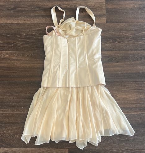 Oh Polly MARIBEL Lace Up Corset Mini Dress in Ivory White Size 2 - $80 New  With Tags - From Mooshkini