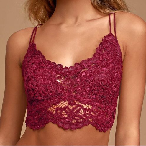 NWT Free People Celine Bralette in Mulberry Color