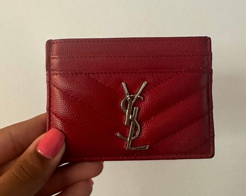 YSL Red Leather Card Holder