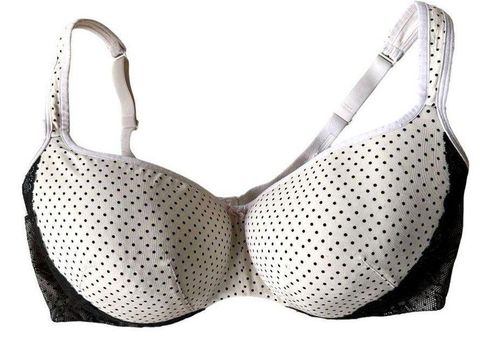 Cacique Balconette Bra 44DDD Cream Polka Dots Lace Underwire Lightly Pad…  Size undefined - $27 - From Waynette